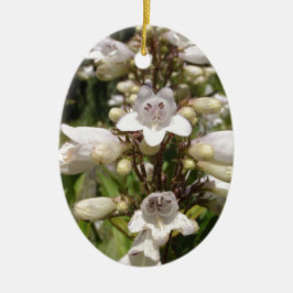 Witte Bloem Keramisch Ornament