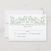 Witte Bloem Klimmende Wingerd RSVP Kaart (Voorkant)