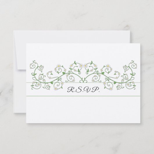 Witte Bloem Klimmende Wingerd RSVP Kaart (Achterkant)