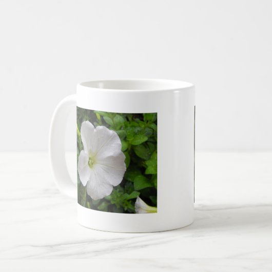 witte bloem koffiemok (Voorkant links)