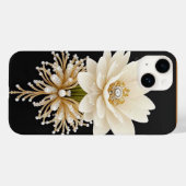 Witte bloem kunstwerk met luxe goud Case-Mate iPhone case (Achterkant (horizontaal))