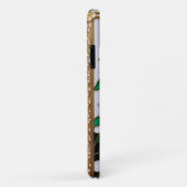 Witte bloem kunstwerk met luxe goud Case-Mate iPhone case (Achterkant/rechts)