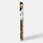 Witte bloem kunstwerk met luxe goud Case-Mate iPhone case (Achterkant / Links)