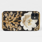 Witte bloem kunstwerk met luxe goud Case-Mate iPhone case (Achterkant (horizontaal))