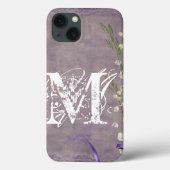 Witte Bloem Land Kant Monogram IPAD Case (Achterkant)