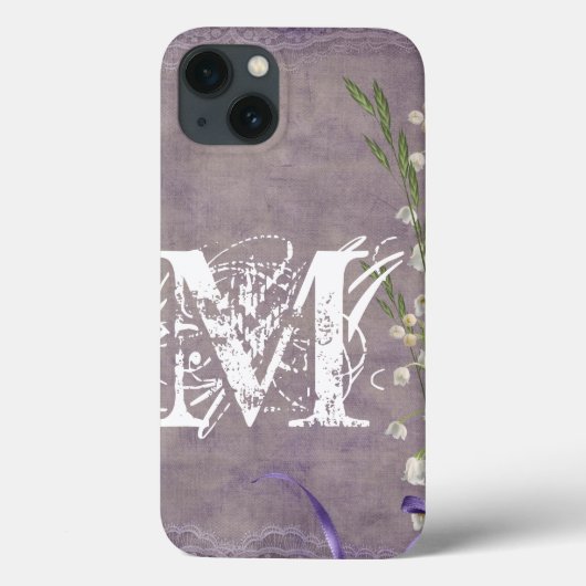 Witte Bloem Land Kant Monogram IPAD Case (Achterkant)