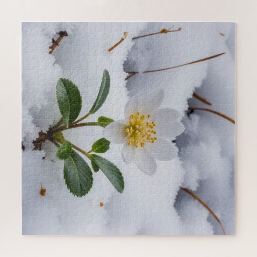 witte bloem legpuzzel (Horizontaal)