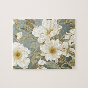 Witte bloem legpuzzel
