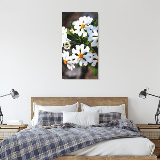 witte bloem lente flora collectie canvas afdruk (Insitu (Slaapkamer))