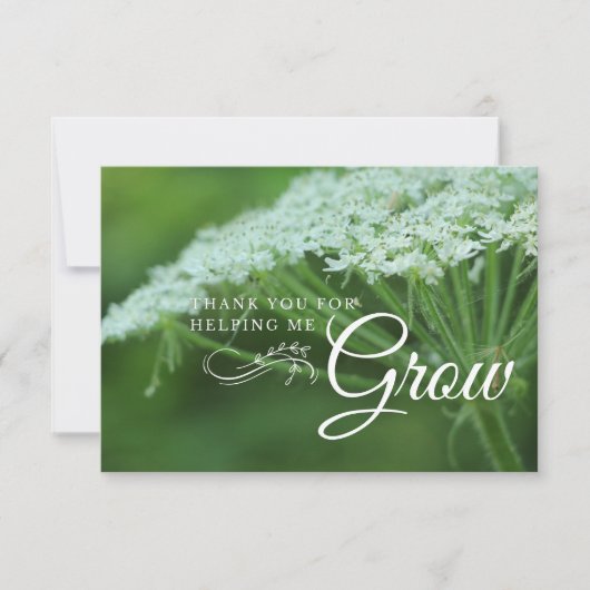 Witte Bloem Leraar Waardering Vlak Bedankkaart (Voorkant)