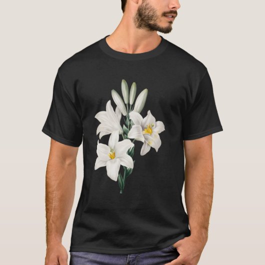 Witte Bloem Madonna Lily T-shirt (Voorkant)