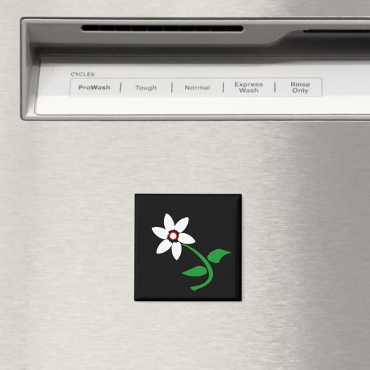 Witte bloem magneet (Insitu (Vaatwasser))