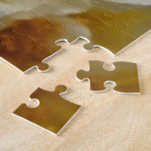 Witte bloem met gele accenten legpuzzel (Zijkant)