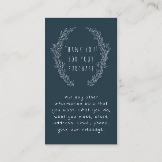 Witte bloem met insteekkaart, bestellingen van kla informatiekaartje (Voorkant)