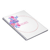 Witte bloem met je naam notitieboek (Rechterzijde)
