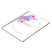 Witte bloem met je naam notitieboek (Linkerzijde)