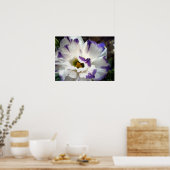 Witte bloem met paars poster (Keuken)