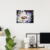 Witte bloem met paars poster (Thuiskantoor)