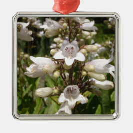 Witte Bloem Metalen Ornament