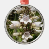 Witte Bloem Metalen Ornament (Voorkant)