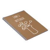 Witte bloem moderne eenvoudige omtrek kunst notitieboek (Rechterzijde)