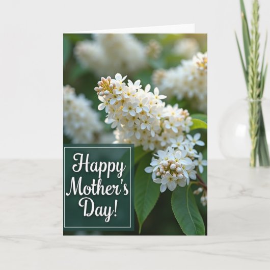 Witte Bloem Moederdagkaart Kaart (Voorkant)