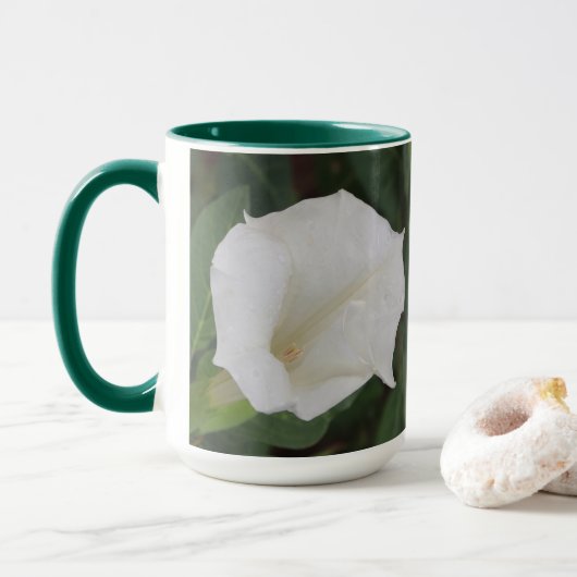 Witte Bloem Mok (Met donut)
