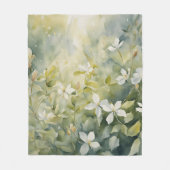 Witte bloem motief fleece deken (Voorkant)