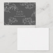 Witte bloem na begrafenis bedankkaarten notitiekaartje (Voorkant / Achterkant)