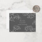 Witte bloem na begrafenis bedankkaarten notitiekaartje (Voorkant / Achterkant in situ)