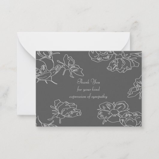 Witte bloem na begrafenis bedankkaarten notitiekaartje (Voorkant)