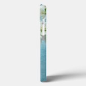 Witte Bloem op Blauwe Hemel Monogram IPAD Geval Case-Mate iPhone Case (Achterkant / Links)