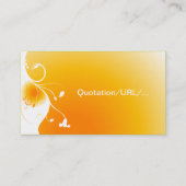 Witte bloem op een oranje zonnige zonsopgang visitekaartje (Achterkant)