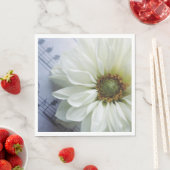 Witte bloem op muziek servetten (Insitu)