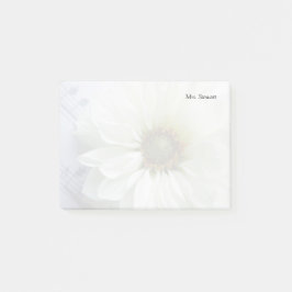 Witte bloem op muziek vervagen post-it® notes