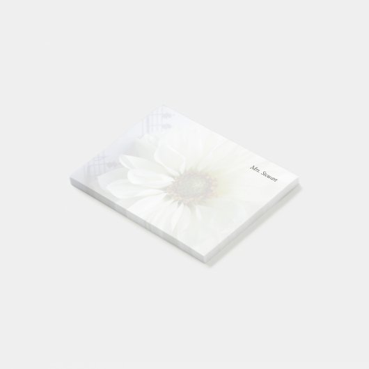 Witte bloem op muziek vervagen post-it® notes (Schuin)