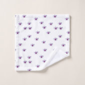 Witte Bloem Paarse Centrum Cadeau Bad Handdoek (Wasdoekje)
