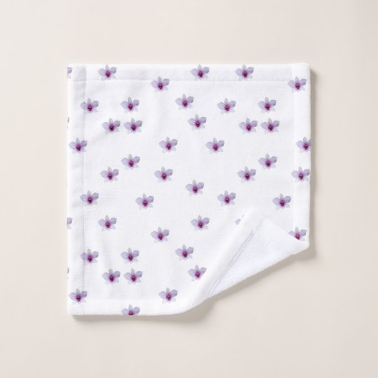 Witte Bloem Paarse Centrum Cadeau Bad Handdoek (Wasdoekje)