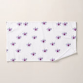Witte Bloem Paarse Centrum Cadeau Bad Handdoek (Handdoek)