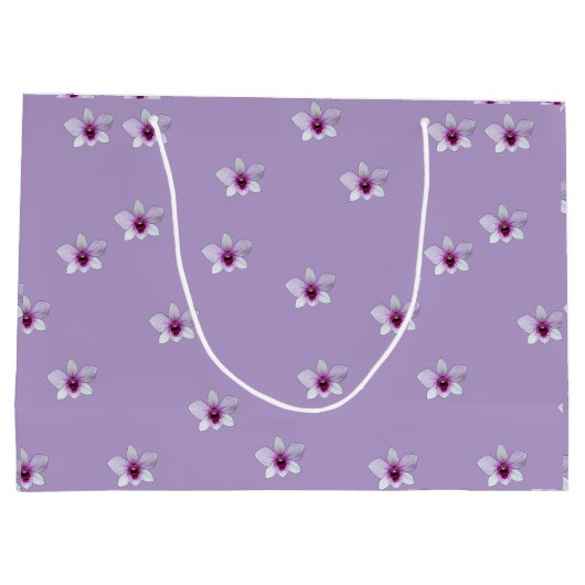 Witte Bloem Paarse Centrum Sering Groot Cadeauzakje (Achterkant)