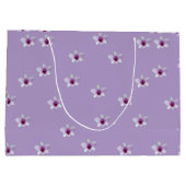 Witte Bloem Paarse Hart Sering Groot Cadeauzakje (Achterkant)