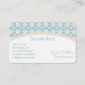 Witte Bloem Patroon op Green Tiled Arch Visitekaartje (Achterkant)