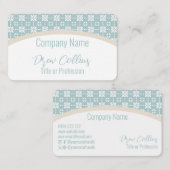 Witte Bloem Patroon op Green Tiled Arch Visitekaartje (Voorkant / Achterkant)