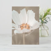  witte bloem plat dank u kaart (Staand voorkant)