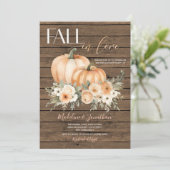 Witte Bloem Pompoen Herfst in Liefde Engagement Pa Kaart (Staand voorkant)