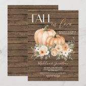 Witte Bloem Pompoen Herfst in Liefde Engagement Pa Kaart (Voorkant / Achterkant)