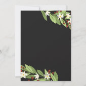 Witte bloem rode bessen zeshoek fijne feestdagen feestdagenkaart (Achterkant)