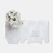 Witte bloem, romantische bruiloft bedankdoosjes (Uitgevouwen)