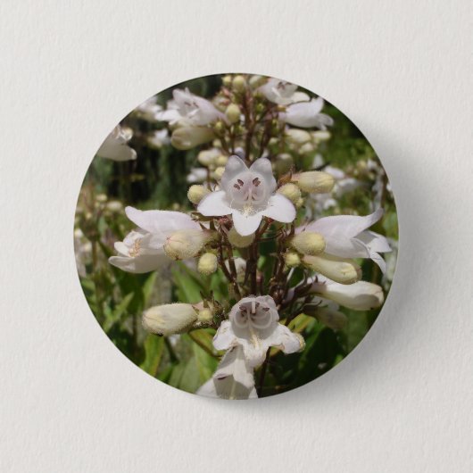 Witte Bloem Ronde Button 5,7 Cm (Voorkant)