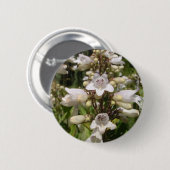 Witte Bloem Ronde Button 5,7 Cm (Voorkant /achterkant)